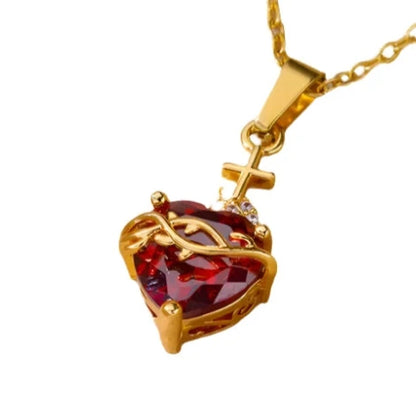 Crowned in Faith: Sacred Heart Necklace