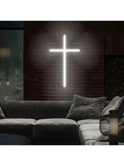 Divine Glow: LED Cross Wall Light