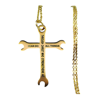 Wrench Cross Necklace