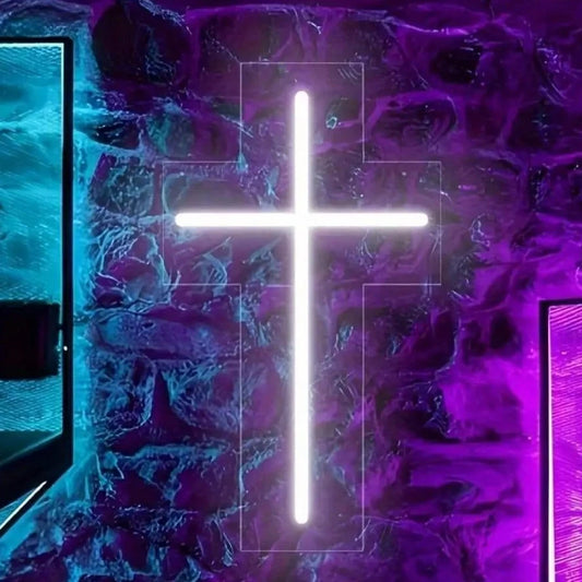 Divine Glow: LED Cross Wall Light